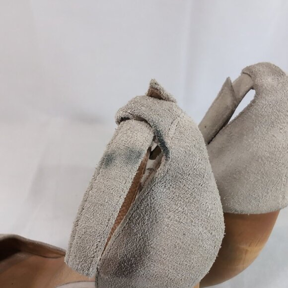 Jeffrey Campbell Havana Last Handmade Wood Wedge Heels Sandals Open Toe 38 Beige - Picture 12 of 16